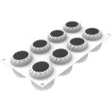 Harmony 150 Silikomart: stampo in silicone bianco per 8 semifreddi ⌀60 h 67 mm