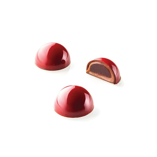 CH013 Kit Semisfera 01 Silikomart: Stampo Tritan 24 cioccolatini semisfera ⌀31 mm + Stampo silicone inserti