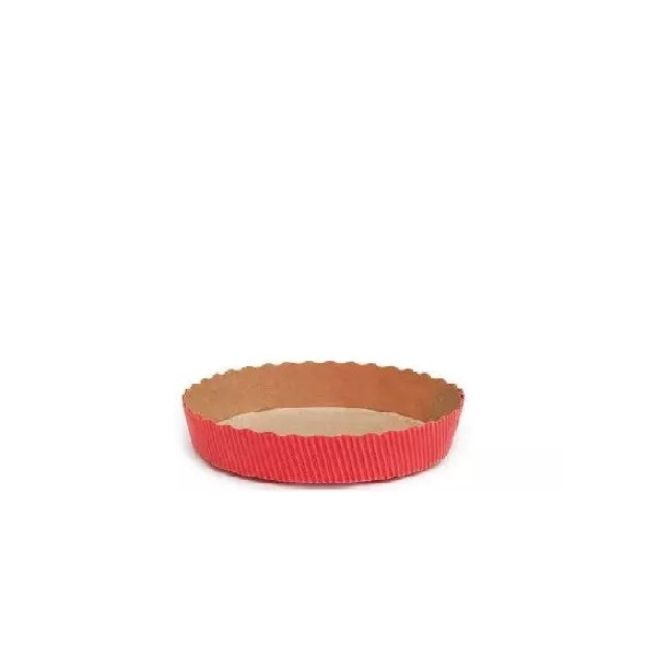 Stampo crostata in carta da forno rossa diametro 15,5 cm altezza 3 cm per torte da 300 g