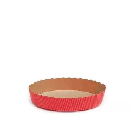 Stampo crostata in carta da forno rossa diametro 15,5 cm altezza 3 cm per torte da 300 g Stampo crostata in carta da forno rossa diametro 15,5 cm altezza 3 cm per torte da 300 g