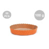 Set 50 stampi crostatine tonde da 100 g in carta da forno arancione ø10xh3 cm