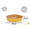 Set 50 stampi crostatine tonde da 100 g in carta da forno gialla ø10xh3 cm