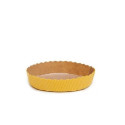 Set 50 stampi crostatine tonde da 100 g in carta da forno gialla ø10xh3 cm