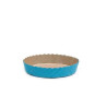 Set 50 stampi crostatine tonde da 100 g in carta da forno blu ø10xh3 cm