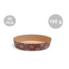 Set 50 stampi crostatine tonde da 100 g in carta da forno marrone ø10xh3 cm