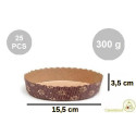 Set 25 stampi crostatine tonde da 300 g in carta da forno marrone ø15,5xh3,5 cm