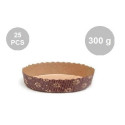 Set 25 stampi crostatine tonde da 300 g in carta da forno marrone ø15,5xh3,5 cm