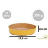 Set 25 stampi crostatine tonde da 300 g in carta da forno gialla ø15,5xh3,5 cm