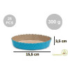 Set 25 stampi crostate tonde da 300 g in carta da forno blu di ø15,5xh3,5 cm