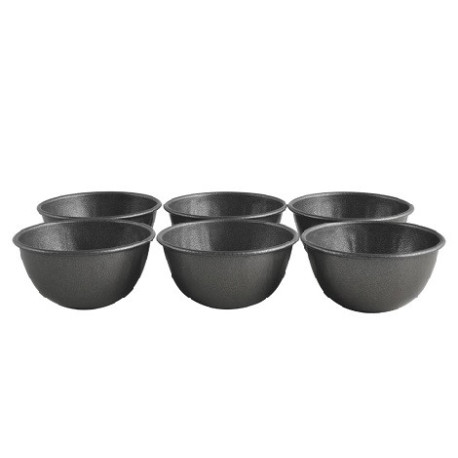 Set 6 formine parrozzo alluminio antiaderente con bordo monoporzioni semisfera ø5xh2 cm Vespa