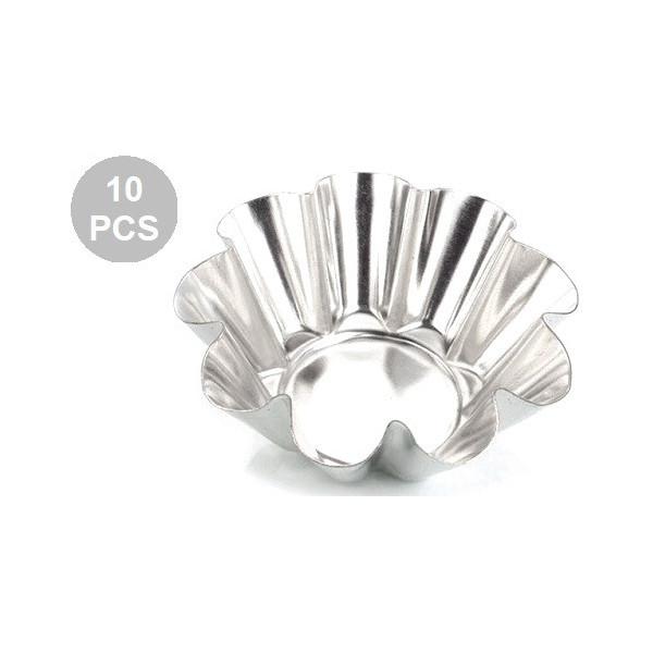 Set 10 formine margherita in latta diametro 6 cm, altezza 2 cm, per dolci monoporzioni da Vespa