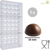 Stampo policarbonato sfera di cioccolato di ø 15 mm per cioccolatini di 2 g semisfera piena Stampo policarbonato sfera di cioccolato di ø 15 mm per cioccolatini di 2 g semisfera piena