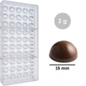 Stampo policarbonato sfera di cioccolato di ø 15 mm per cioccolatini di 2 g semisfera piena