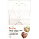 Stampo policarbonato 2 cuori liscio medio Decora per cuori di cioccolato da 6,79 cm