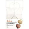 Stampo policarbonato 2 cuori liscio medio Decora per cuori di cioccolato da 6,79 cm