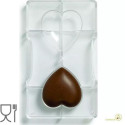 Stampo cioccolato cuore medio 2 cavità da 7 cm in policarbonato da Decora