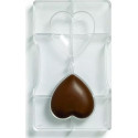 Stampo cioccolato cuore medio 2 cavità da 7 cm in policarbonato da Decora