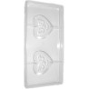 Stampo policarbonato 2 cuori cioccolato con decoro lui e lei 78,6X69,5 mm da 40 g