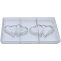 Stampo policarbonato 2 cuori cioccolato bacio innamorati 12x7 cm da 95 g