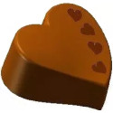 Stampo policarbonato 32 cioccolatini cuore con decoro 4 cuoricini 33x31xh15 mm 12 g