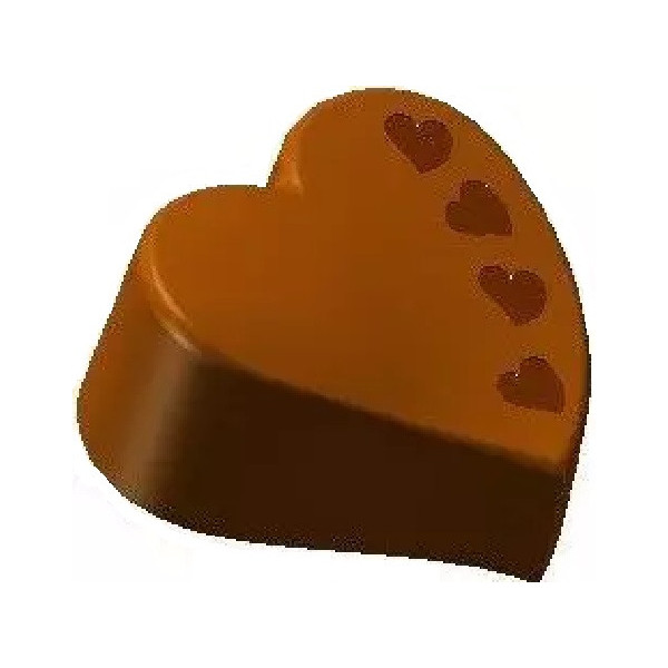 Stampo policarbonato 32 cioccolatini cuore con decoro 4 cuoricini 33x31xh15 mm 12 g