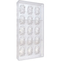 Bocciolo di rosa stampo policarbonato 18 cioccolatini 40x29x13,7 mm 7 g