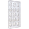 Bocciolo di rosa stampo policarbonato 18 cioccolatini 40x29x13,7 mm 7 g