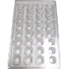 Stampo policarbonato cremino rigato 32 cioccolatini 2,5x2,2xh2,4 cm 10 g