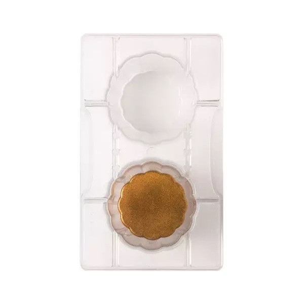 Il bicchierino ondulato Decora: stampo in policarbonato per 2 bicchieri di cioccolato di ø75xh50 mm