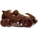 Formula uovo da 140 g: stampo policarbonato pulcino su macchina formula uno in cioccolato 118,5x68,5 mm