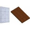 Stampo policarbonato 4 tavolette di cioccolato rettangolari a quadretti da 105x58xh7,5 mm peso 50 g