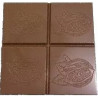 Tavoletta quadrata 35 g cabossa satinata stampo policarbonato 6 tavolette cioccolato 6,5x6,5xh0,75 cm