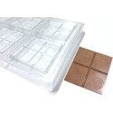 Tavoletta quadrata 35 g cabossa satinata stampo policarbonato 6 tavolette cioccolato 6,5x6,5xh0,75 cm