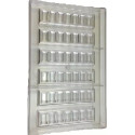 Barretta snack 20 g stampo in policarbonato per 6 barrette di cioccolato 128,5x31xh8,2 mm