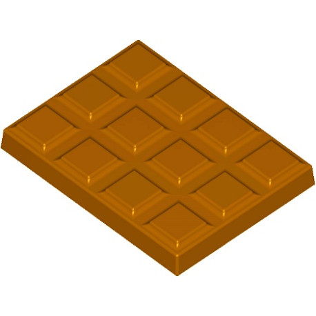Stampo in policarbonato per tavoletta di cioccolato dal peso di 6 g e lunga 4 cm, larga 3 cm ed alta 0,5 cm