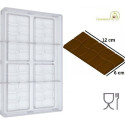 Tavoletta rettangolare onda 50 g stampo policarbonato 4 tavolette cioccolato 12x6 h0,63 cm