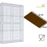Tavoletta rettangolare onda 50 g stampo policarbonato 4 tavolette cioccolato 12x6 h0,63 cm