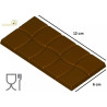 Tavoletta rettangolare onda 50 g stampo policarbonato 4 tavolette cioccolato 12x6 h0,63 cm