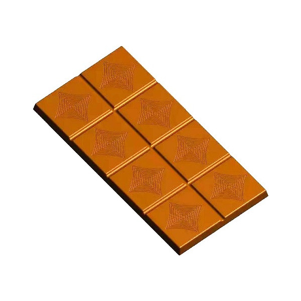 Stampo tavoletta di cioccolato da 100 g con decori di 16x8xh0,68 cm in policarbonato