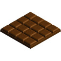 Tavoletta quadrata blocchetti onda da 100 g: stampo in policarbonato 2 tavolette di cioccolato da 10x10xh1 cm