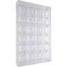 Quadratino cabossa da 6 g: stampo in policarbonato per 24 cioccolatini quadrati da 34x34xh5,1 mm Quadratino cabossa da 6 g: stampo in policarbonato per 24 cioccolatini quadrati da 34x34xh5,1 mm