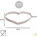 Sagoma microforata cuore: fascia in acciaio inox microforata stampo per cuori di 18x16xh3,5 cm da Decora