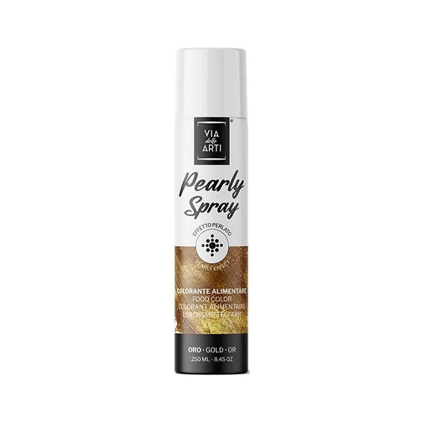 Pearly Gold 250 ml Volcke Aerosol: colorante alimentare spray oro perlato