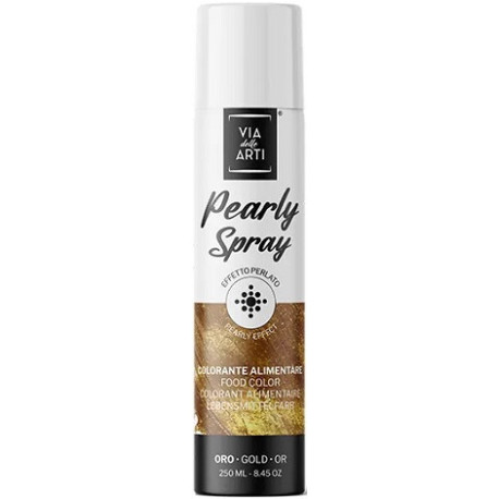 Pearly Gold 250 ml Volcke Aerosol: colorante alimentare spray oro perlato
