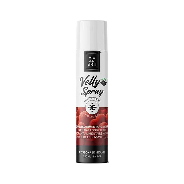 Velly Red da 250 ml di Via delle Arti da Volcke Aerosol: colorante alimentare spray color rosso vellutato