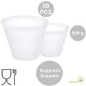 50 Supporti svasati per uova di Pasqua da 500 g, di 128 mm x 71 mm h 104 mm in plastica trasparente