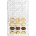 Ovetti 10 g Decora: stampo in policarbonato professionale per cioccolato con 24 impronte di 17xh24 mm