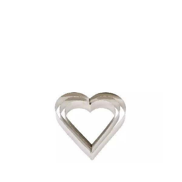 Sagoma cuore da Decora: stampo ad anello o cornice in acciaio inox alta 4,5 cm di larghezza da 6 cm fino a 10 cm Sagoma cuore da Decora: stampo ad anello o cornice in acciaio inox alta 4,5 cm di larghezza da 6 cm fino a 10 cm