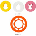 Tagliapasta pasqua mix and match da Decora set 4 cutter in plastica abbina ed unisci per biscotti occhi di bue a tema