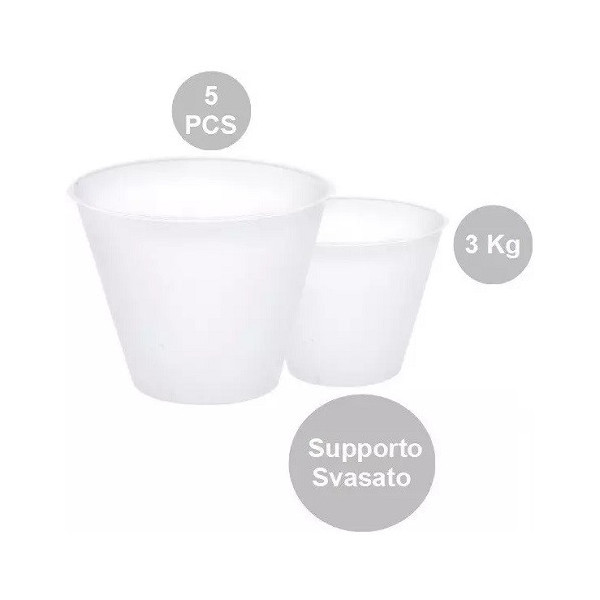 Set 5 supporti svasati per uova di pasqua fazzoletto da 3 Kg, di 225 mm x 135 mm h 188 mm